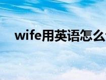 wife用英语怎么说读（英语wife怎么读）