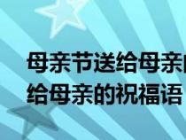 母亲节送给母亲的祝福语20@字（母亲节送给母亲的祝福语）