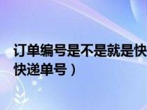 订单编号是不是就是快递单号拼多多（订单编号是不是就是快递单号）