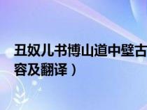 丑奴儿书博山道中壁古诗翻译（丑奴儿书博山道中壁原文内容及翻译）