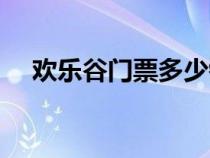 欢乐谷门票多少钱一位（欢乐谷门票价）