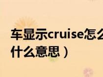 车显示cruise怎么消除（车子上显示cruise是什么意思）