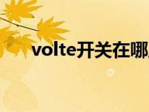 volte开关在哪里设置（volte是什么）