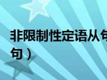 非限制性定语从句的引导词（非限制性定语从句）