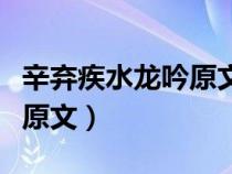 辛弃疾水龙吟原文及翻译拼音（辛弃疾水龙吟原文）