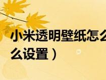 小米透明壁纸怎么设置不了（小米透明壁纸怎么设置）