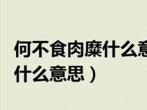 何不食肉糜什么意思打三个数据（何不食肉糜什么意思）