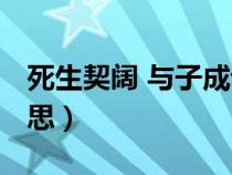 死生契阔 与子成说!（死生契阔与子成说的意思）