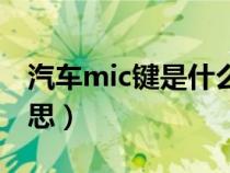 汽车mic键是什么意思（车上的mic是什么意思）