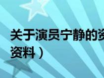 关于演员宁静的资料有哪些（关于演员宁静的资料）