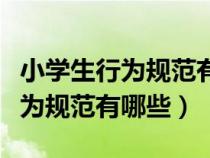 小学生行为规范有哪些方面的内容（小学生行为规范有哪些）