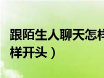 跟陌生人聊天怎样开头说话（跟陌生人聊天怎样开头）