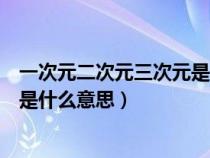 一次元二次元三次元是什么意思举例（一次元二次元三次元是什么意思）