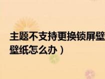 主题不支持更换锁屏壁纸怎么办苹果（主题不支持更换锁屏壁纸怎么办）