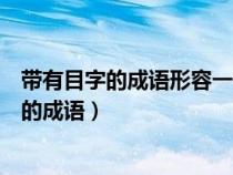 带有目字的成语形容一个不认识的字是什么成语（带有目字的成语）