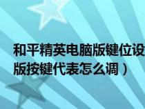 和平精英电脑版键位设置按键最佳设置推荐（和平精英电脑版按键代表怎么调）