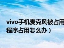 vivo手机麦克风被占用不支持jovi（vivo手机麦克风被其他程序占用怎么办）