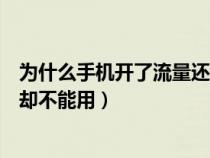 为什么手机开了流量还是用不了（为什么我的手机开了流量却不能用）