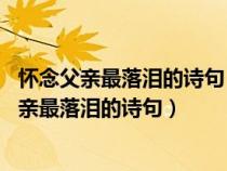 怀念父亲最落泪的诗句 清清白白做人勤勤恳恳做事（怀念父亲最落泪的诗句）