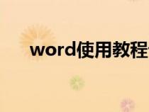 word使用教程详解（word使用教程）