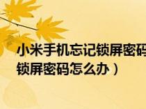 小米手机忘记锁屏密码怎么办?一分钟解决（小米手机忘记锁屏密码怎么办）