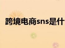 跨境电商sns是什么意思（sns是什么意思）