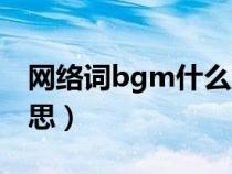 网络词bgm什么意思（网络上bgm是什么意思）