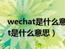 wechat是什么意思英语翻译成中文（wechat是什么意思）