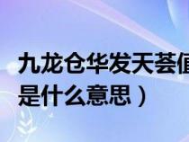 九龙仓华发天荟值得买吗（纤纤擢素手的纤纤是什么意思）