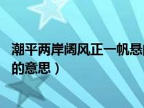 潮平两岸阔风正一帆悬的意思50字（潮平两岸阔风正一帆悬的意思）