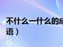 不什么一什么的成语（一什么不什么的四字成语）