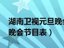 湖南卫视元旦晚会直播2020（湖南卫视元旦晚会节目表）