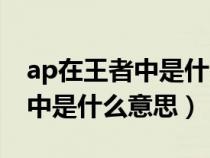 ap在王者中是什么意思网络用语（ap在王者中是什么意思）