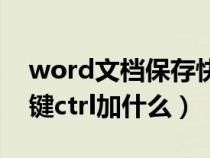 word文档保存快捷键ctrl加什么（保存快捷键ctrl加什么）