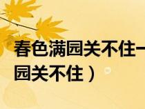 春色满园关不住一枝红杏出墙来全诗（春色满园关不住）