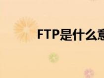 FTP是什么意思（ft是什么意思）