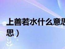 上善若水什么意思解释一下（上善若水什么意思）