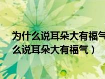 为什么说耳朵大有福气的说法是错的呢?脑筋急转弯（为什么说耳朵大有福气）