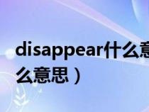 disappear什么意思什么意思（disappear什么意思）