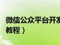 微信公众平台开发教程视频（微信公众号开发教程）