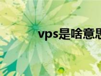 vps是啥意思（vps是什么意思）