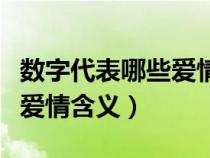 数字代表哪些爱情含义的意思（数字代表哪些爱情含义）