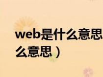 web是什么意思中文翻译怎么读（web是什么意思）