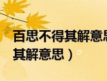 百思不得其解意思相近的6字成语（百思不得其解意思）