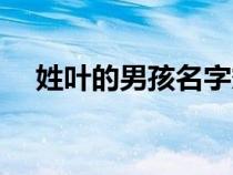 姓叶的男孩名字霸气（姓叶的男孩名字）