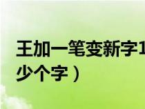 王加一笔变新字100个（王字加一笔能写出多少个字）