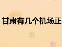 甘肃有几个机场正在建（甘肃新建机场名单）