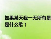 如果某天我一无所有是什么歌的歌词（如果某天我一无所有是什么歌）