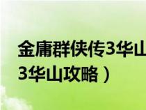 金庸群侠传3华山攻略属性加点（金庸群侠传3华山攻略）