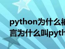 python为什么被称为高级语言（python语言为什么叫python）